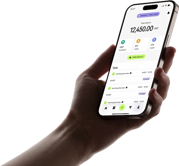 Fundscrow mobile application in hand